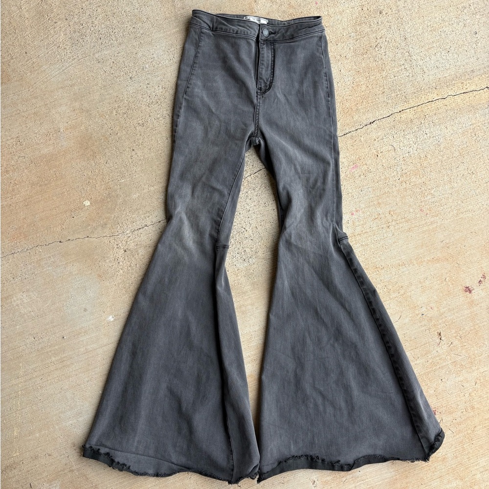 Free People Gray Flare Leg Jeans